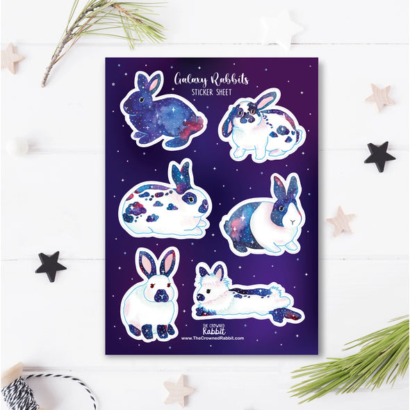 Galaxy Rabbit Vinyl Sticker Sheet