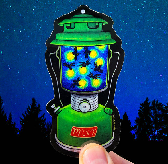 Firefly Lantern Glittery Sticker