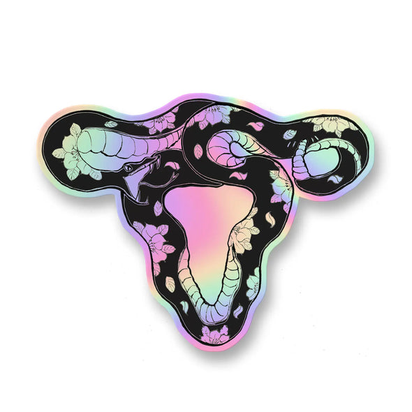 Snake Uterus Holographic Vinyl Sticker