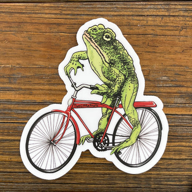 Frog on a Bike Sticker
