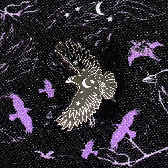 Crow & Stars Enamel Pin