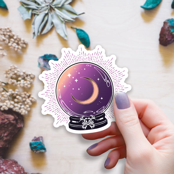 Moon Crystal Ball Vinyl Sticker