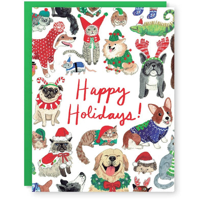 Holiday Pets Greeting Card