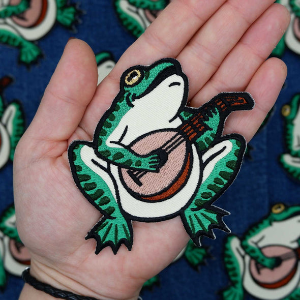 Frog Serenade Iron-On Patch