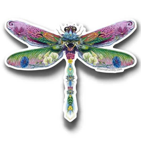 Botanical Dragonfly Sticker