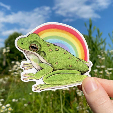 Rainbow Tree Frog Vinyl Sticker