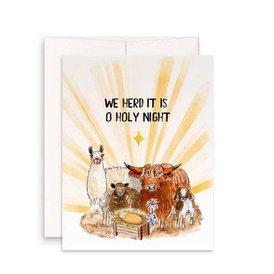 Farm Animals Nativity Scene - Holiday Card