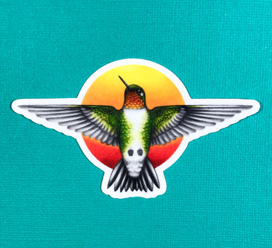 Hummingbird & Sun Sticker