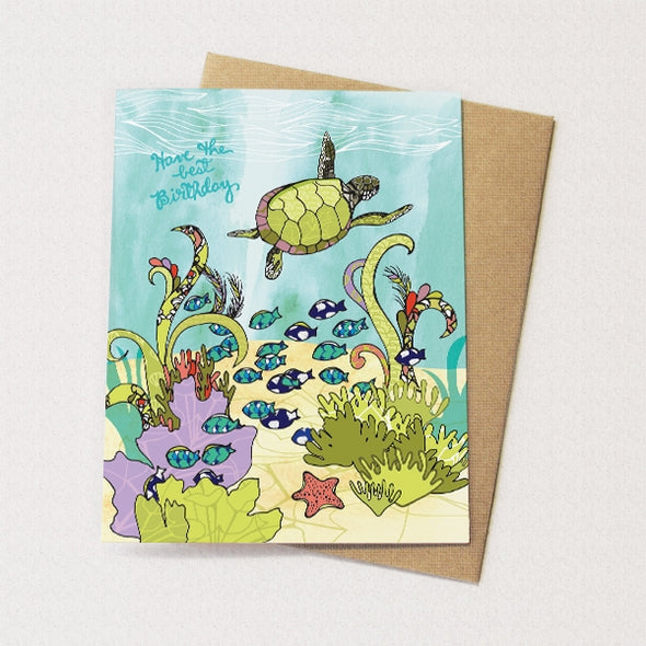 Sea Turtles Birthday card