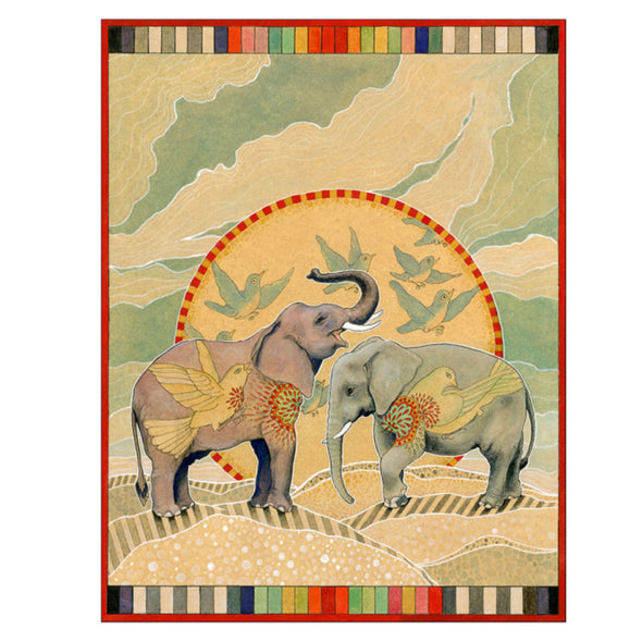 Elephants & Birds Print (8x10)
