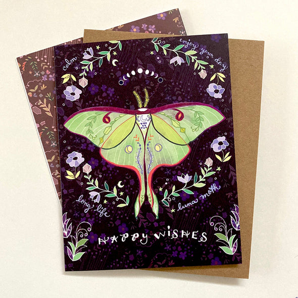 Luna Moth Birthday Card