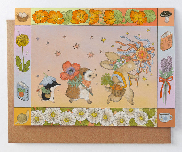 Spring Parade Greeting Card (Trio of Forest Friends)
