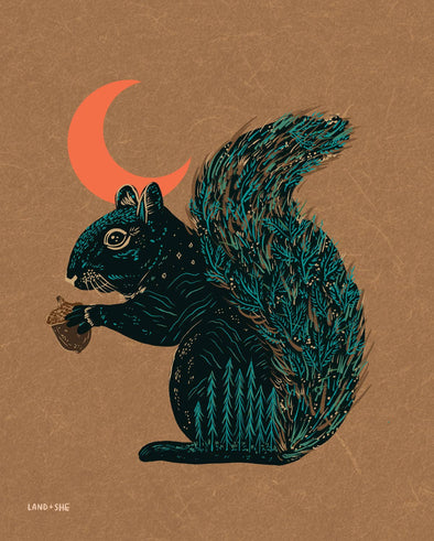 Winter Squirrel Print (8x10)