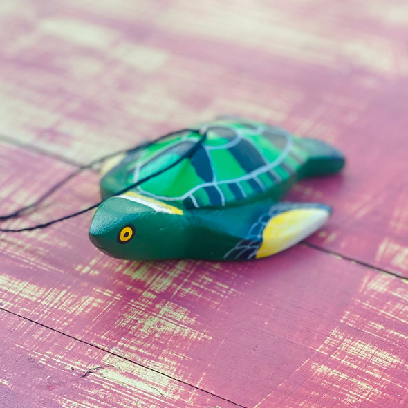 Hand-Carved Pacific Sea Turtle Ornament