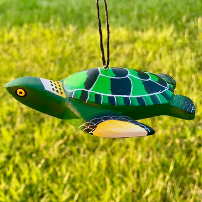 Hand-Carved Pacific Sea Turtle Ornament