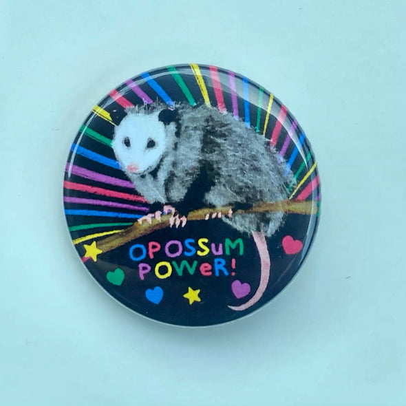 Opossum Power Pinback Button
