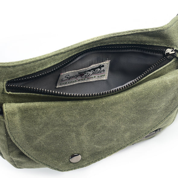 Olive Green Lux Hip Pouch