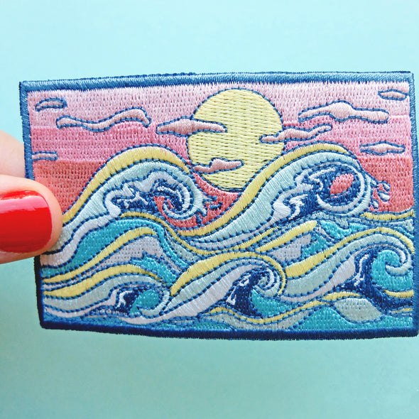 Ocean Waves Iron-On Patch