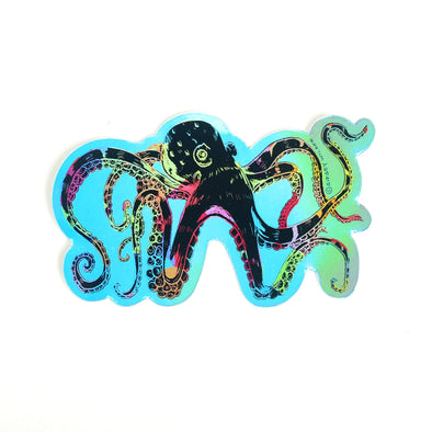 Holographic Octopus Sticker