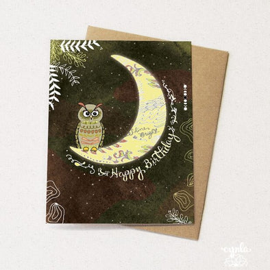 Owl Moon Birthday Card