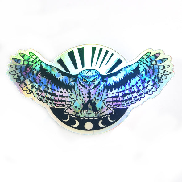Holographic Flying Owl Sticker
