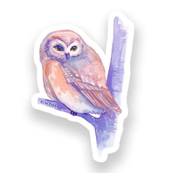 Sunset Owl Vinyl Sticker