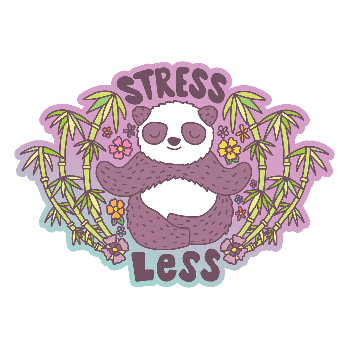 Face Less Panda Stress Less Panda Vinyl Sticker – Sipsey Wilder