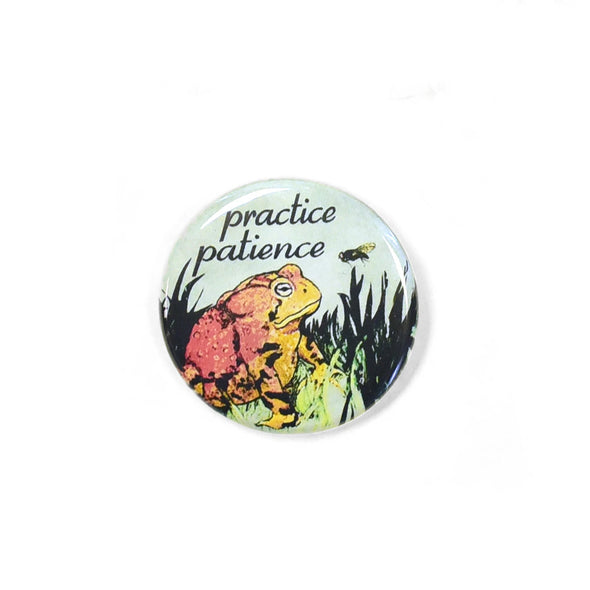 Toad "Practice Patience" Pinback Button