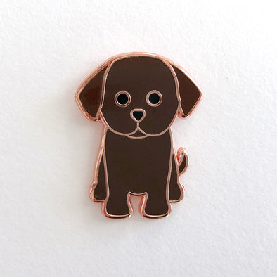 Brown Puppy Enamel Pin