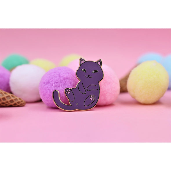 Purple Kitty Enamel Pin