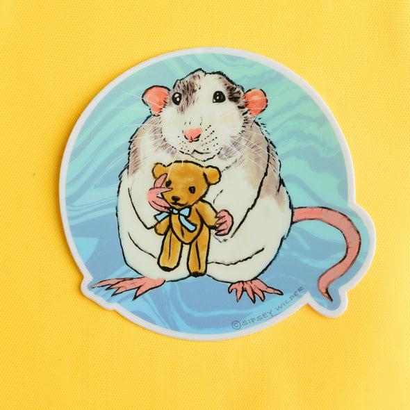 Cuddle Buddies Fancy Rat Vinyl Sticker