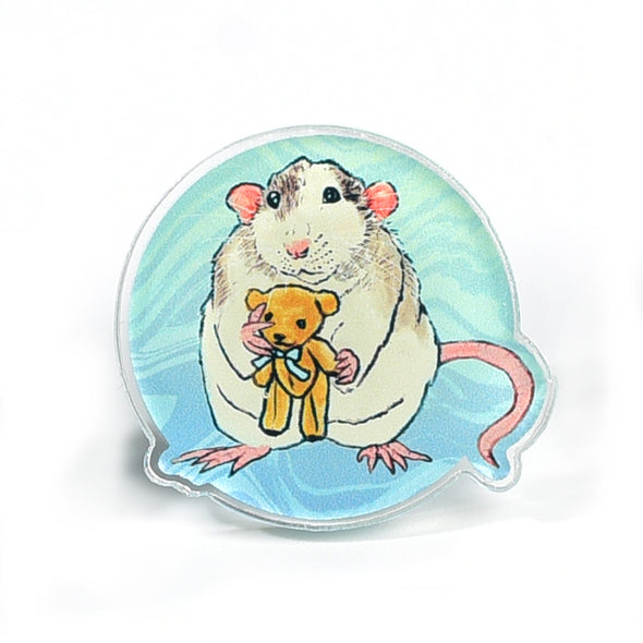Cuddle Buddies Rat Acrylic Pin