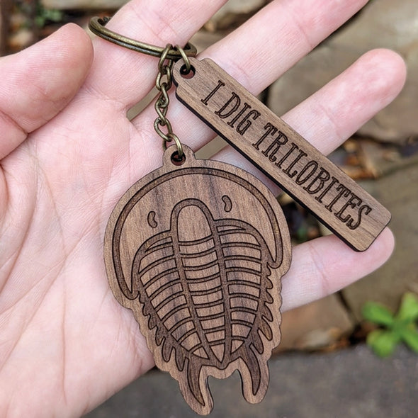 Trilobite Wood Keychain