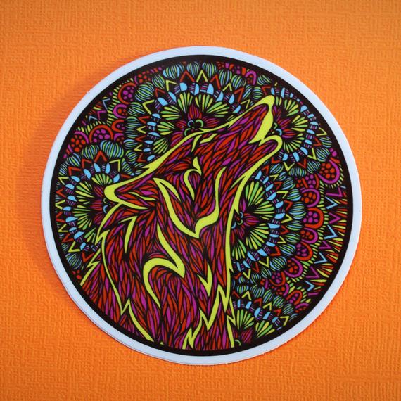 Howling Wolf Vinyl Sticker